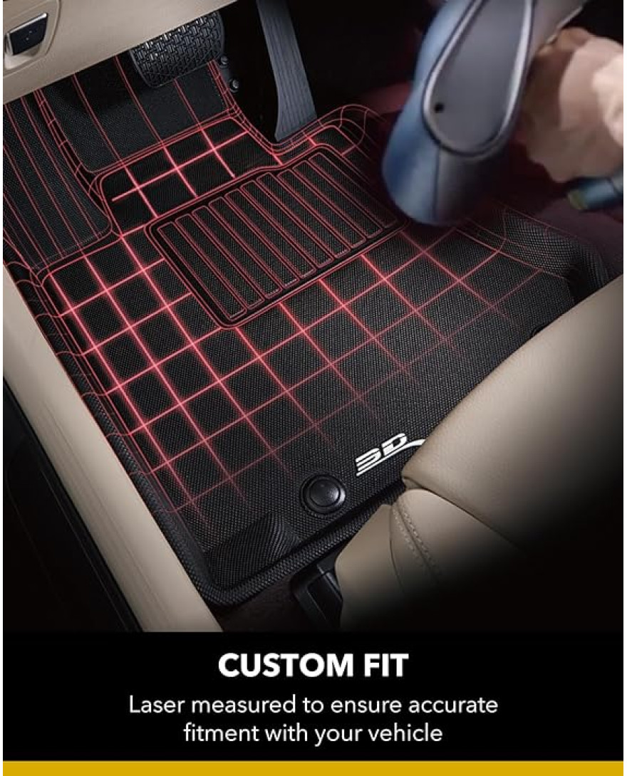 3D MAXpider Custom Fit KAGU Floor Mat | BLACK | Compatible with  Maruti Suzuki Grand Vitara And Toyota Hyryder |  2020 to 2023 | Complete Set